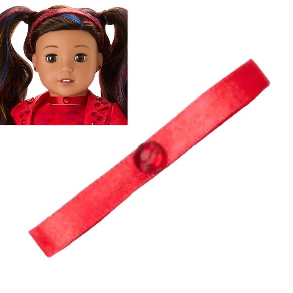 NEW American Girl July BIRTHSTONE CHOKER Doll Necklace Remarkable Ruby Accessory - Picture 2 of 8